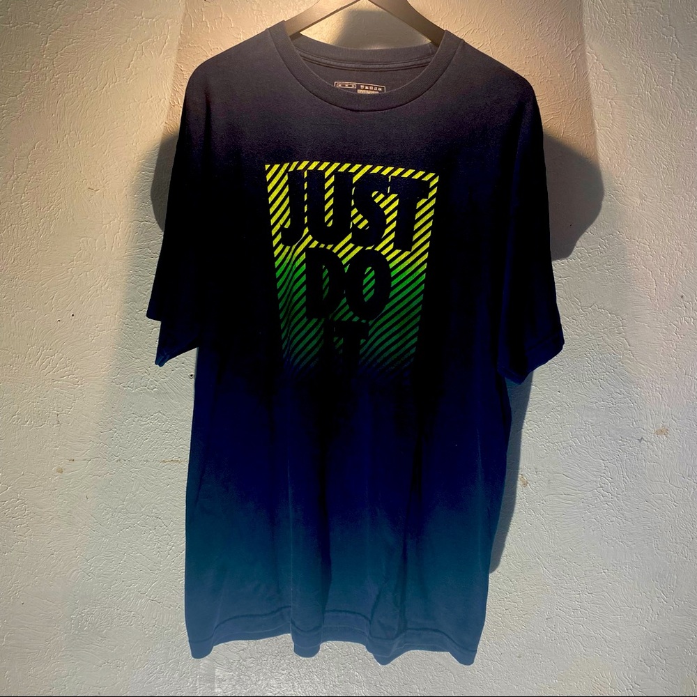 Modern Navy Nike Just Do It Gradient Neon Fade Logo Nike Tag/Size:XL (23x32)